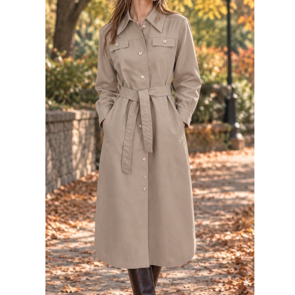 Y2k Vintage FORECASTER of Boston Coat Size S Khaki GrannyCore quiet luxury